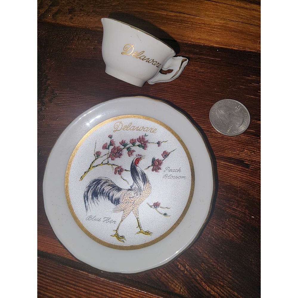 Vintage Delaware Souvenirs mini‎ plate and cup